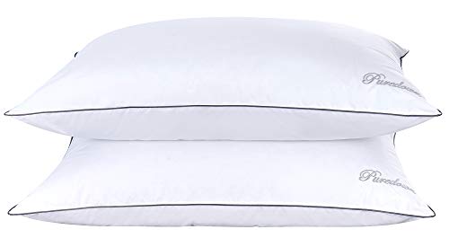 puredown Goose Down Feather Bed Pillow Beautiful Embroidered Design T233 Cotton Cover Queen Size Set of 2 puredown Goose Down Feather Bed Pillow Beautiful Embroidered Design T233 Cotton Cover Queen Size Set of 2
