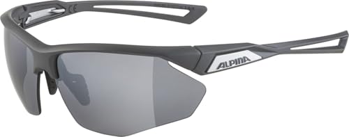 ALPINA NYLOS HR, Sportbrille für Erwachsene, midnight-grey matt, One Size, 100% UV-A-,B- und C-Schutz