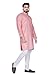 RC FASHIONS Men's Embroidered Sequined Kurta with White Pyjama Set Indian Traditional Party Wear Outfit (Square Pink, M)