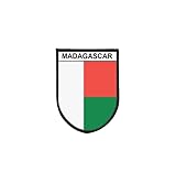 Aufnäher Flagge Madagaskar, taktisch, bedruckt, bestickter Rand, selbstklebend