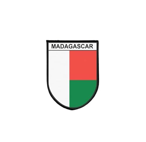 Aufnäher Flagge Madagaskar, taktisch, bedruckt, bestickter Rand, selbstklebend