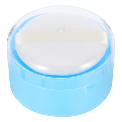 Body Powder Puff Sponge Box Blue Powder Powder Puff case talcum Powder Puff case Powder Applicator Container with Puff After-Bath Powder Puff Container