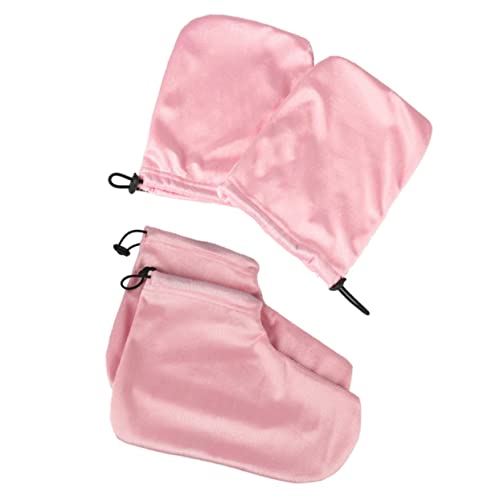 LOLIPPYY 2 et Couverture de Bain de Paraffine Ensemble pour Mains et Protection Tissu Doux pour Traitements Thérapeutiques à Domicile et Salon Rose de de Couvre