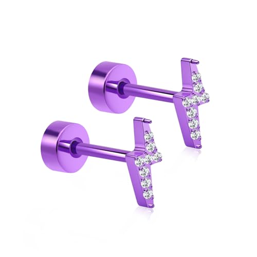 XUU Titanium Flat Back Cartilage Stud Earrings