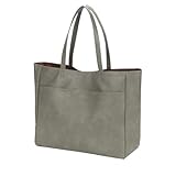 [Miwoluna] [ミウォルナ] トートバッグ レディース ビジネストート 大容量 A4 軽量 ボトルホルダー ポケット 通勤 通学 ビジネス マザーズバッグ フェイクレザー チャコールグレー