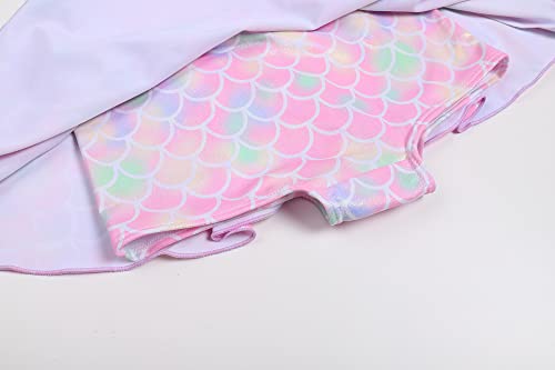 Image of Girls One Piece Rainbow Unicorn Swimsuit Stars Print Swimwear Bathing Suit