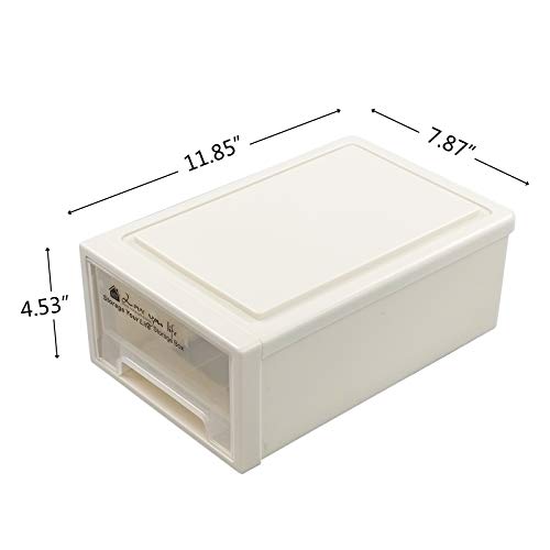 Sosody Plastic Compact Stacking Storage Drawer Unit, 6 Quart, 3 Packs #TOP1