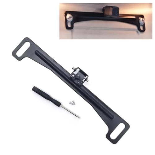Image of ijuicy 1 PC Car Rear View Camera License Plate Bracket, Metal Backup Camera Bracket with Mounting Parts, Rear View Camera Anti-Vibration Anti-Shake Bracket, Universal for Cars Trucks (Black)