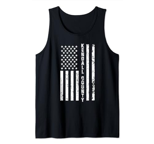Kendall County United States Distressed US Flag Tank Top