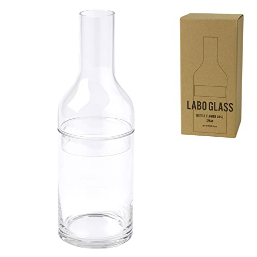 SPICE OF LIFE(スパイス) 花瓶 ボトルフラワーベース2WAY LABO GLASS クリア M(直径10×29.5cm) ガラス KEGY4092