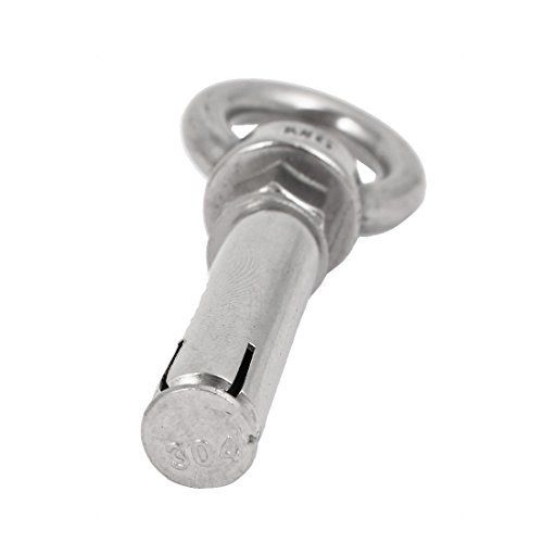 Image of uxcell M8x60mm Wall 304 Stainless Steel Expansion Screws Closed Hook Shield Bolts 2pcs