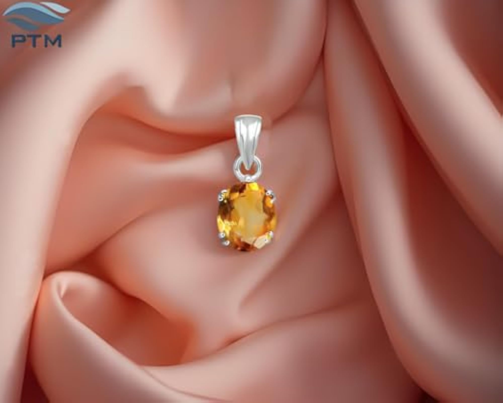 Women's Natural Citrine 925 Sterling Silver Astrological Pendant