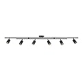 Globe Electric 59463 6-Light Track Lighting, Matte Black, Center Swivel Bars