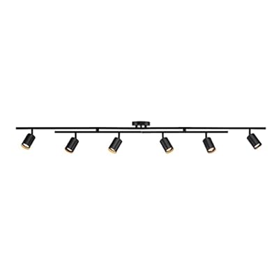 Globe Electric 59463 6-Light Track Lighting, Matte Black, Center Swivel Bars