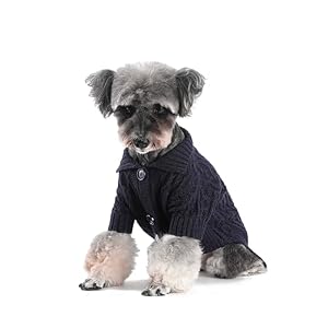 Lapel Knitted Dog Sweater Winter Coat Apparel Classic Knit Pet Clothes (Navy S) Lapel Knitted Dog Sweater Winter Coat Apparel Classic Knit Pet Clothes (Navy S)