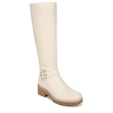 Naturalizer Womens Darry Tall Water Repellent Knee High Boot Porcelain Beige Leather Wide Calf 8.5 M