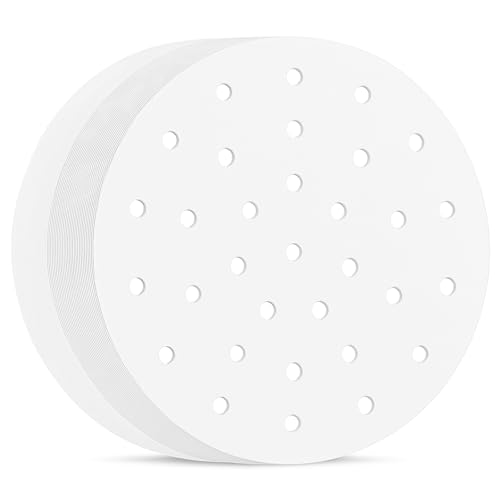 Air Fryer Perforated Parchment Paper, Set of 100, 8 inch Air Fryer Liner/Bamboo Steamer...