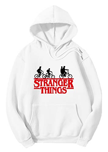Preisvergleich Produktbild HUASON Damen Baumwoll Kapuzenpullover Gedruckt mit Stranger Things Alphabet Lockerer Lässiger Sport Hoodie mit Samtfutter(M)