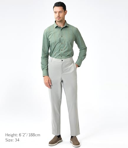 Mens Pants Stretch Warp Knit Relaxed Fit Elastic Waist Slanted Pockets for Casual Work Golf3