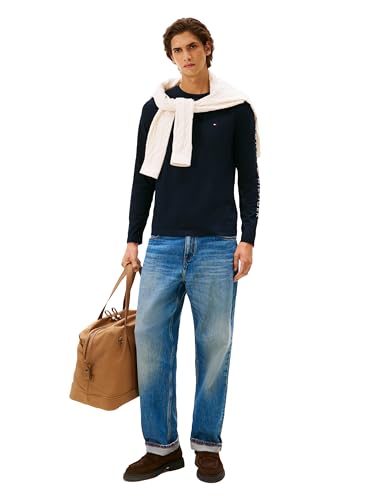 Tommy Hilfiger Men's Long Sleeve Cotton Graphic T-Shirts with Embroidered Logo3