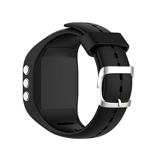 yanghongyua correa de silicona para Polar A300, viene con herramientas y pestillos, correa con hebilla de metal para Polar A300. (negro)