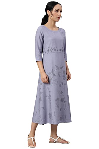 Image of W for Woman Women's Rayon Relaxed Fit Casual Floral Kurta with Kantha Details