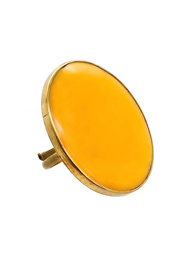Ashione Gallery Amber Brass Ring one size Fits all - Handmade in Kenya - Elegant and timeless design