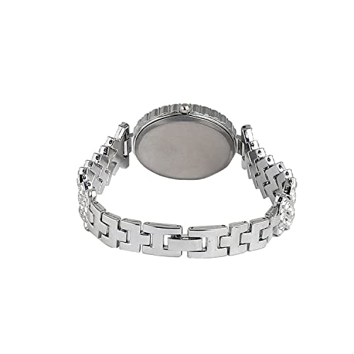 Image of Haute Sauce Women's Embellished Analog Dial with Stainless Steel Strap | Battery Power | Foldover Closure | Quartz Movement | Fashion Wrist Belt Watch for Female and Girls