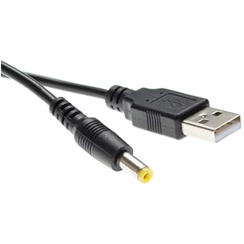 Tgigi USB to 4.8 x 1.7mmDC Barrel 90cm Black USB Power Charge Cable Lead Cover