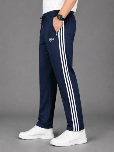 Image of Track Pants for Men Combo Pack of 2 - Regular Fit Gym Trackpants Set Elastic Waist Straight Fit Casual Lower Sports Wear Joggers Bundle