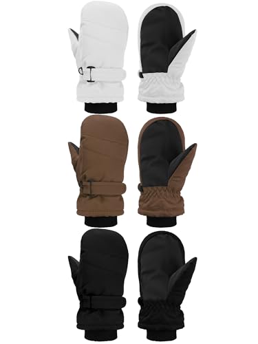 Image of SATINIOR Kids Snow Mittens Waterproof Winter Ski Gloves Warm Thicken Snow Gloves for Girls Boys