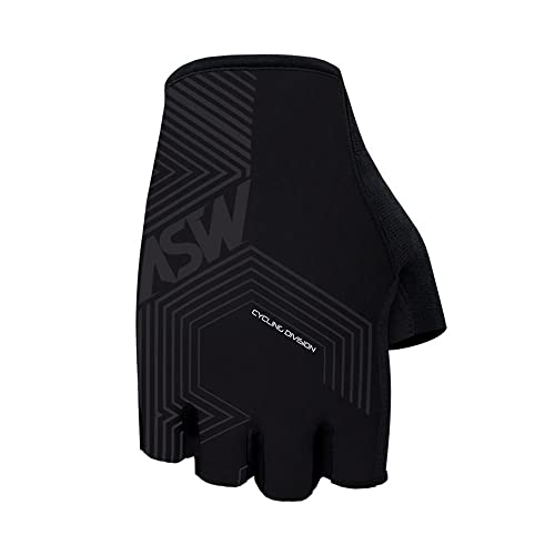 Luva Bike Asw Flex Polygon Meio Dedo Preta
