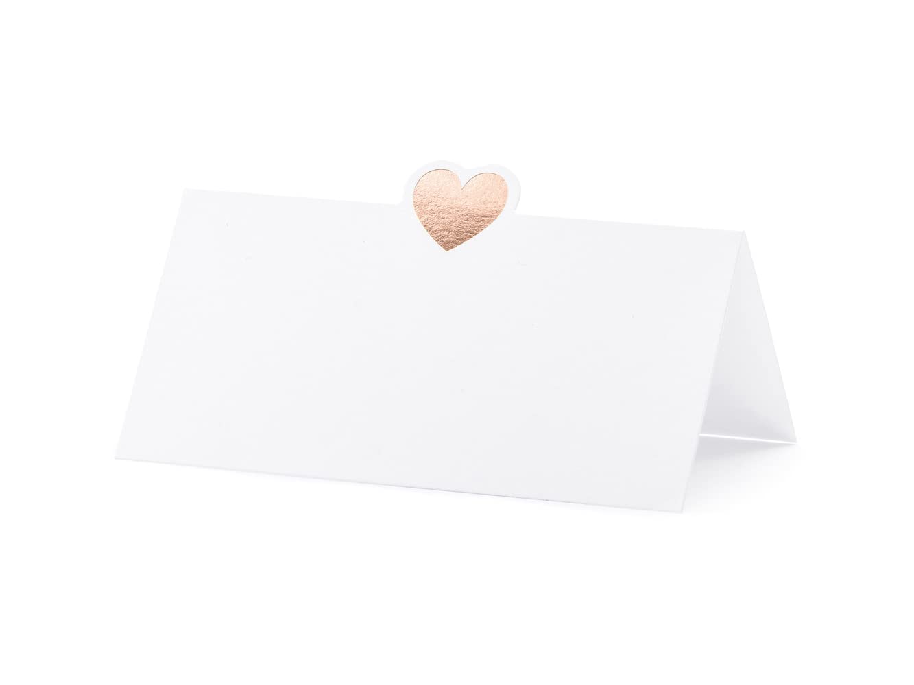 PartyDeco Wedding Table Decoration White Rose Gold Heart Name Place Cards 10pck
