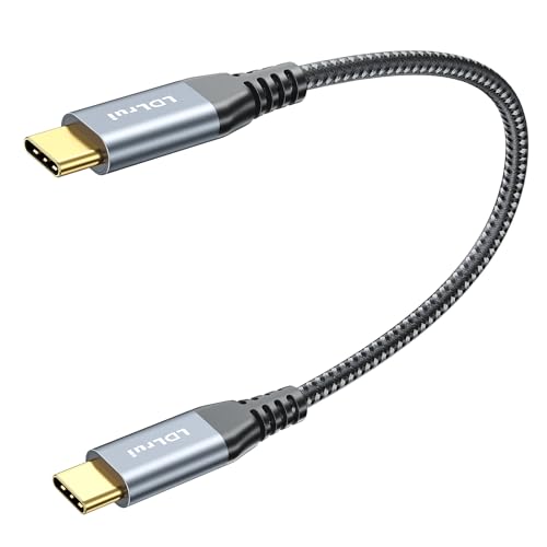 1FT USB C Cable Short, Braided USB C 10Gbps Data Transfer Cable, 100W Type-C Fast Charging, 4K@60HZ Video Output Monitor Cord for MacBook Pro, iPhone 16/15, Samsung S21/S22/T7, Type-C Portable SSD
