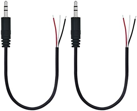 3.5mm Male Plug Jack to Bare Wire, 3.5mm 1/8" 3 Pole Audio Repair Cable