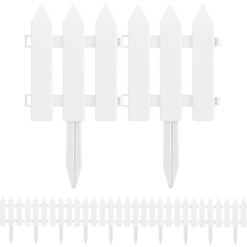 Image of 16 Inch PVC Garden Fence Border, Decorative White Picket Fence Panels for Garden Edging | RSP HOME DECOR (4)