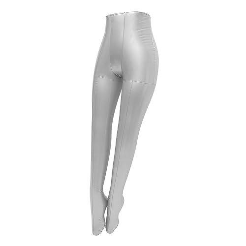 COSMEVIVI Clothing Display Model Mannequin Legs Clothing Form Female Mannequin Hangers Mannequin for Stockings Display Inflatable Costume Mannequin Leg for Leggings PVC Silver
