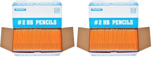 Image of Rarlan Wood-Cased #2 HB Pencils, Pre-sharpened, 1200 Count Bulk Pack (Pack of 2)