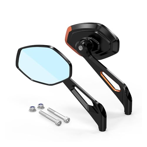 Rétroviseurs orange pour Road Glide et Road King en virée routière