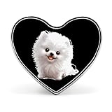 Broche élégante en forme de cœur pour chien Pomeranian blanc, épingle à cravate, badge, bijoux pour vêtements, chapeaux, accessoires