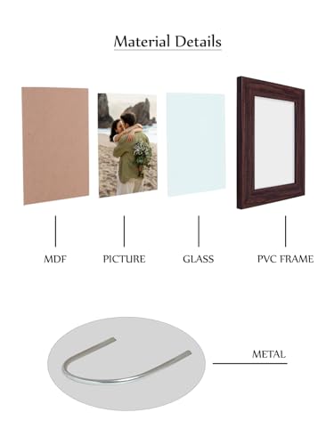 Image of GOLDEN PEACOCK Photo Frame PVC Body with MDF Back | Wall Hanging & Desk Display | Picture Frame for Gifts and Home Decor (Chocolate Brown, Set Of 1)