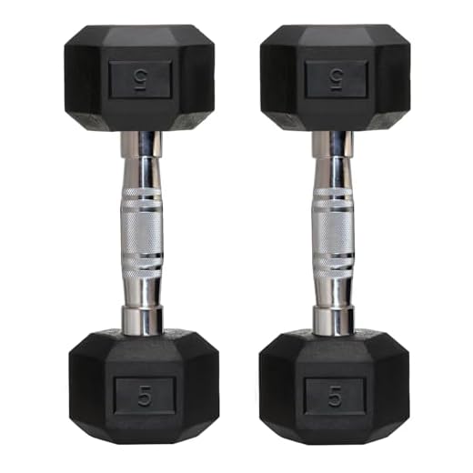FITRXX Pair Of Rubber Coated Hexa Dumbbell Set For Men & Women Professional Exercise Hex Dumbbells For Full Body Workout, Body Strength Training, Home Gym Exercise (5 Kg Pair),Black