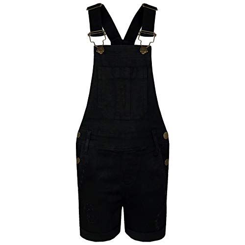 Mono de mezclilla para niñas peto vaquero azul oscuro elástico ideal para el colegio y parque