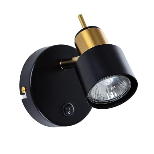 ARTE LAMP ​Plafonnier LED – pour 1 ampoule – avec abat-jour en métal noir – pour la cuisine – bureau ou maison