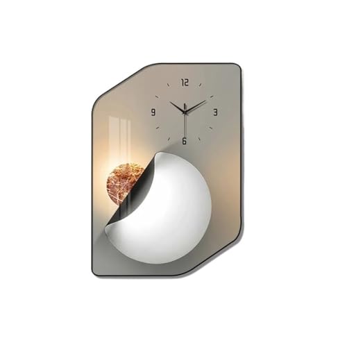 Horloge murale grande taille lisible et élégante en aluminium noir
