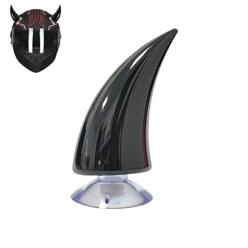 Devil Horn for Helmet - 1Pack, 3.7 x 1.5 Inch Plastic Devil Horn with Viscose Suction Cup Black Stick Interchangeable Devils Horns for Motorcycle, Bike & Ski Helmets