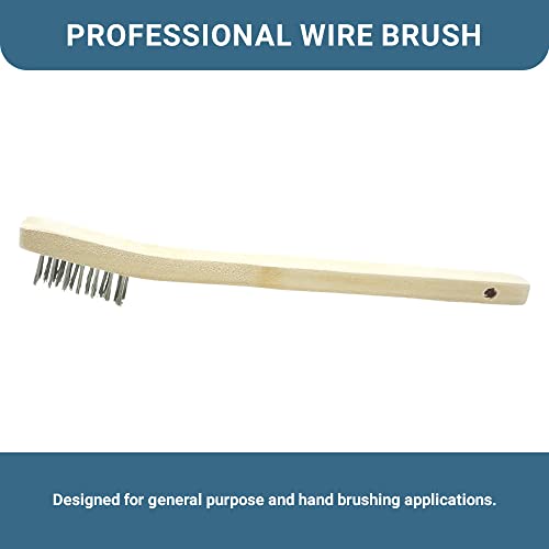 Image of Benchmark Abrasives 7-3 /4 inch Welding Toothbrush Wire Scratch Brush Wooden Handle for Cleaning, Removing Rust, Paint, Corrosion, Multi-Purpose Wire Brush - 20 Pack (Stainless Steel)