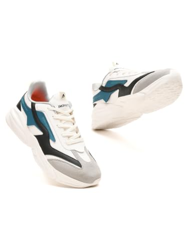 Image of Impakto Casual Sneaker for Men| Soft Cushioned Insole & Lightweight | Stylish Lace-Up Shoes for Casual Outfits, Low Top Sneakers for Daily Use (White)