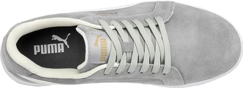 Image of Puma Safety Iconic Suede Low Women's Shoes, Composite Toe, Static Dissipating Safety, Slip Resistant, Grey, Size W5 (640125-05-800)