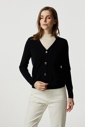 Image of EURKEA Women's V Neck 100% Cashmere Cardigan Sweater, Pullover Winter Top for Women, Gifts Ready
